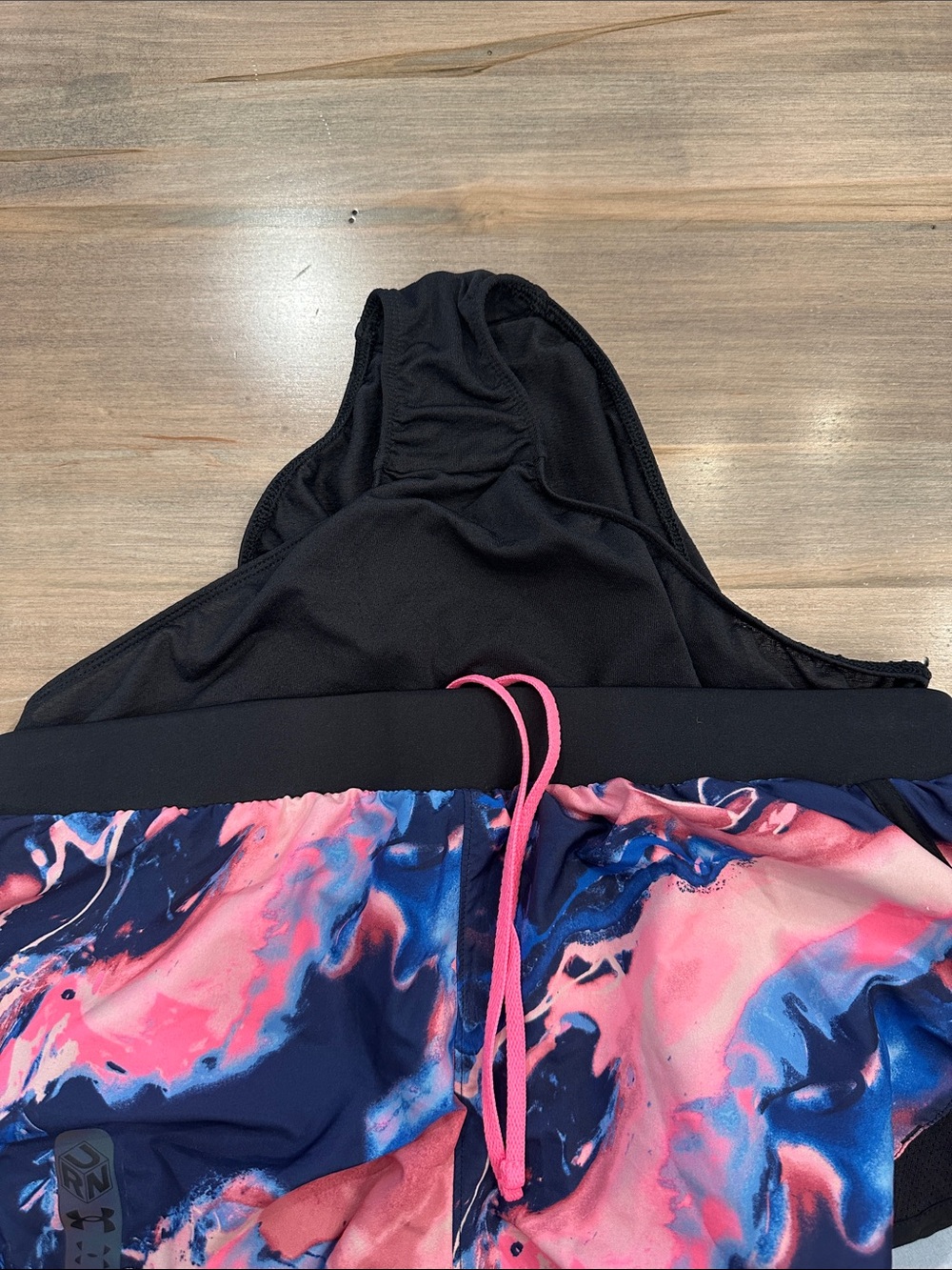 Under Armour Women's Pink & Navy Marble Athletic Shorts - Picture 7 of 8